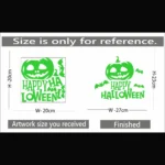 Green Happy Halloween Radium Wall Sticker