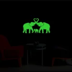 Green Decorative Elephant Radium Wall Sticker