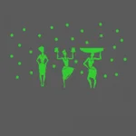 Green Dancing Lady Radium Wall Sticker