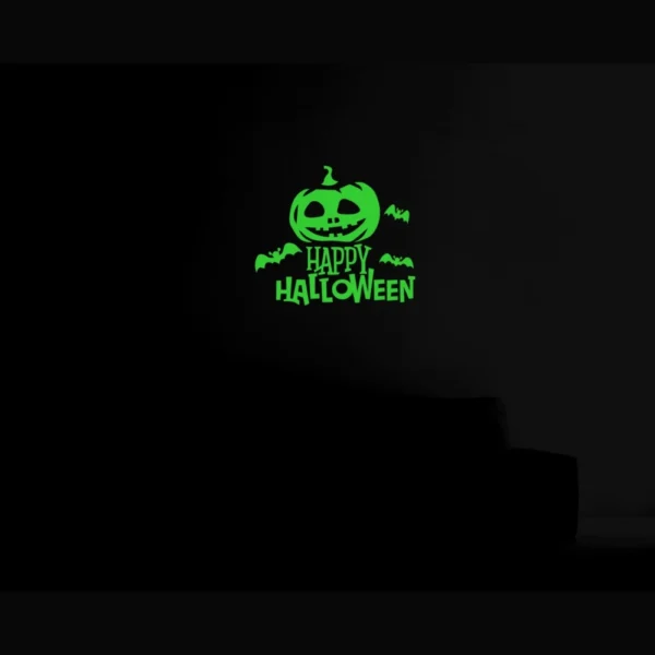 Green Happy Halloween Radium Wall Sticker