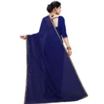 Women's Jacquard Saree(Blue,5-6 Mtrs)