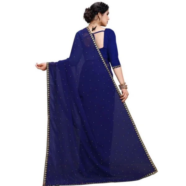 Women's Jacquard Saree(Blue,5-6 Mtrs)