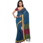 Women's Pure Linen Saree(Green,5-6 Mtrs)