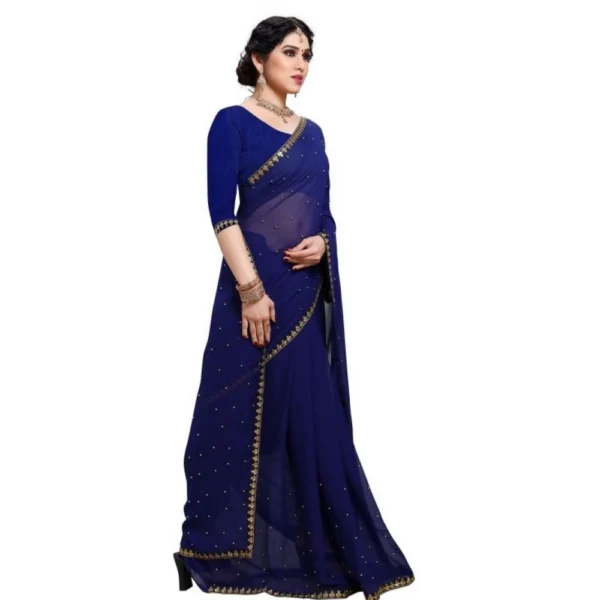 Women's Jacquard Saree(Blue,5-6 Mtrs)