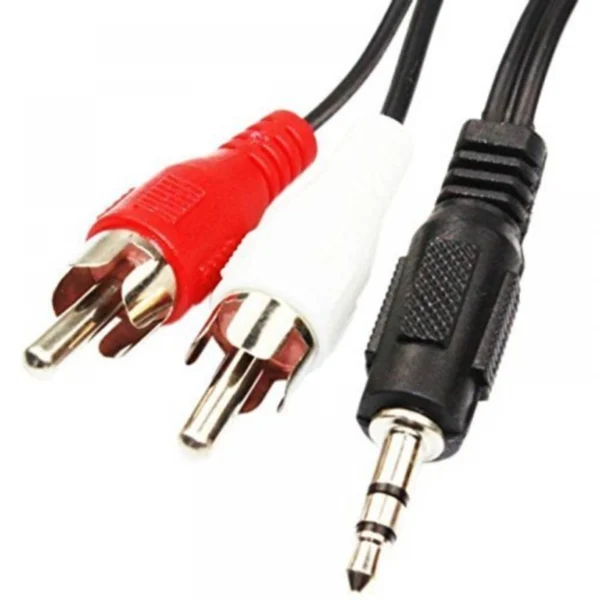 Pack Of_5 3.5 Mm Jack Stereo Audio Male To 2 Rca Male Cable (Color: Assorted)