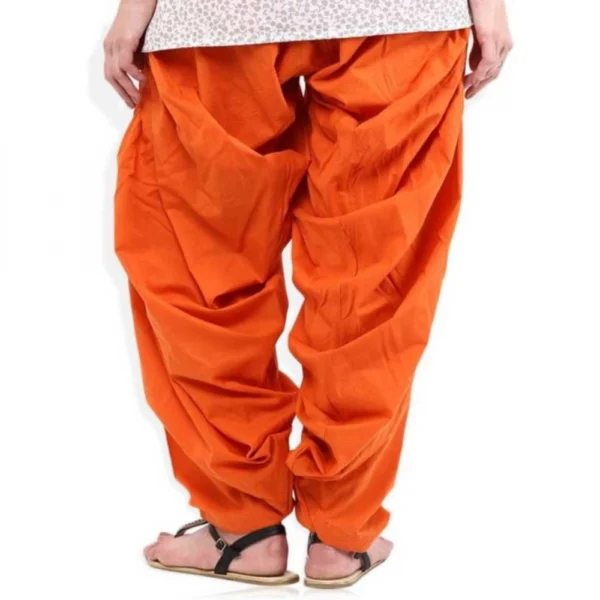 Women's Cotton Solid Patiyala (Color:Orange)