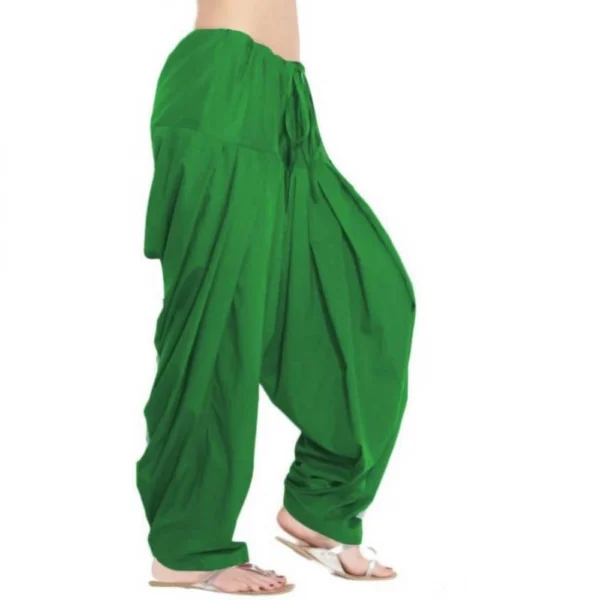 Women's Cotton Solid Patiyala (Color:Green)