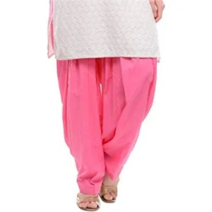 Women's Cotton Solid Patiyala (Color:Baby Pink)