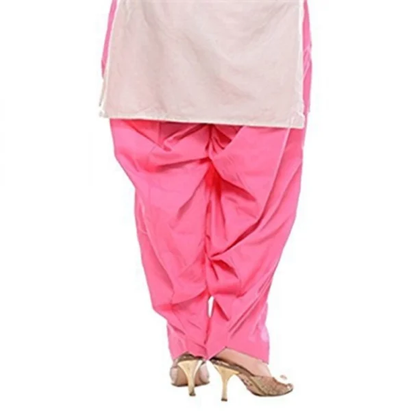 Women's Cotton Solid Patiyala (Color:Baby Pink)