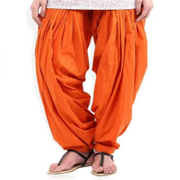 Women's Cotton Solid Patiyala (Color:Orange)