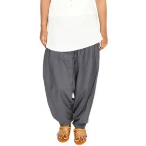 Women's Cotton Solid Patiyala (Color:Smoke Grey)