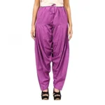 Women's Cotton Solid Patiyala (Color:Violet)