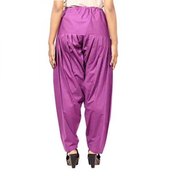 Women's Cotton Solid Patiyala (Color:Violet)