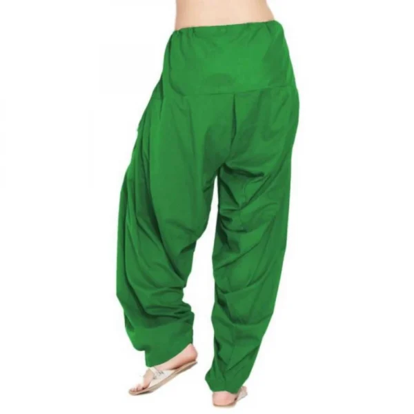 Women's Cotton Solid Patiyala (Color:Green)