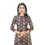 Banarasi Silk Unstitched Salwar-Suit Material Premium Quality With Dupatta (Color: Navy Blue)