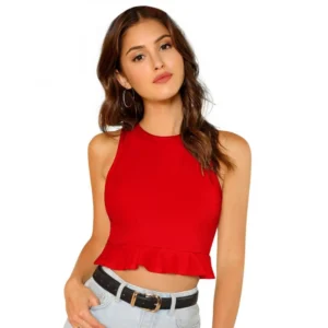 Women's 95% Polyester 5% Spandex Western Wear Tops (Red)