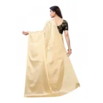 Women's Satin Saree With Blouse (Chiku, 5-6mtrs)