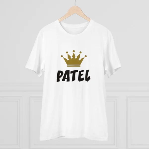 Men's PC Cotton Patel Printed T Shirt (Color: White, Thread Count: 180GSM)