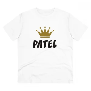 Men's PC Cotton Patel Printed T Shirt (Color: White, Thread Count: 180GSM)