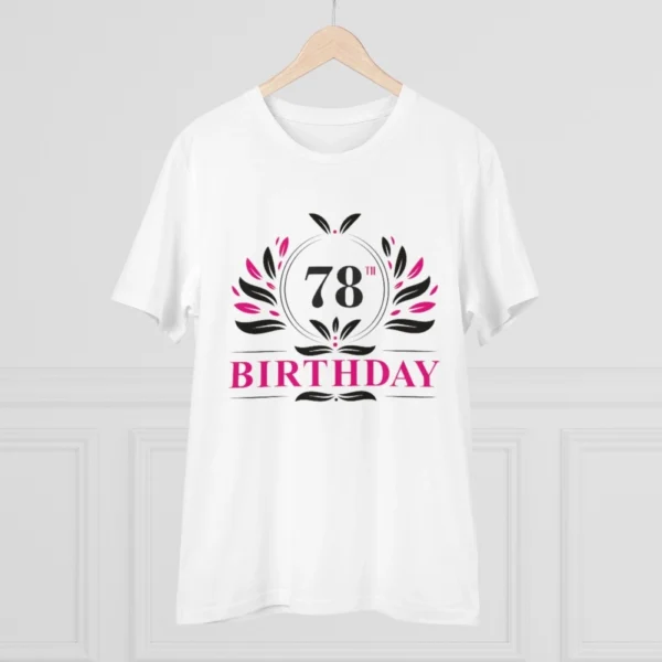 Men's PC Cotton 78th Birthday Printed T Shirt (Color: White, Thread Count: 180GSM)