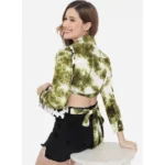 Women's Casual Printed Green Top (Color:Green, Material:Rayon)