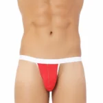 Men's Cotton Spandex Sexy Underwear (Red And White)