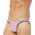 Men's Mesh Power Net Transparent Sexy Brief Underwear (Pink)