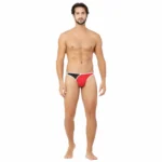 Men's Cotton Spandex Men’S Lace Thong Consists Of Two Strings. Underwear (Red And Black)