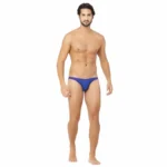 Men's Cotton Spandex Hip Cut Briefs Underwear (Blue)