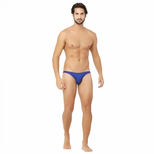 Men's Cotton Spandex Hip Cut Briefs Underwear (Blue)