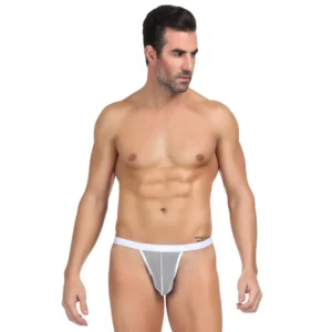 Men's Mesh Power Net Transparent Sexy Brief Underwear (White)