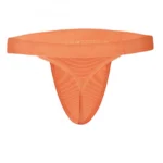 Men's Nylon String Side Briefs Underwear (Tiger Orange)