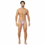 Men's Mesh Power Net Transparent Sexy Brief Underwear (Pink)