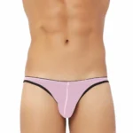 Men's Mesh Power Net Transparent Sexy Brief Underwear (Pink)