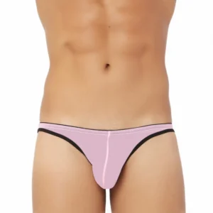 Men's Mesh Power Net Transparent Sexy Brief Underwear (Pink)