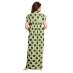 Women's Cotton Printed Maxi Nighty (Green)