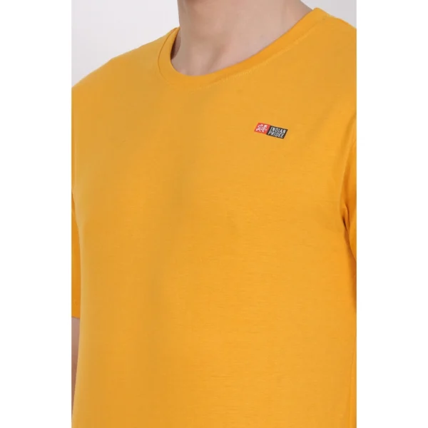 Men's Cotton Jersey Round Neck Plain Tshirt (Mustard Yellow)