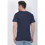 Men's Cotton Jersey Round Neck Printed Tshirt (Navy)