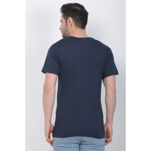 Men's Cotton Jersey Round Neck Printed Tshirt (Navy)