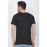 Men's Cotton Jersey Round Neck Printed Tshirt (Black)