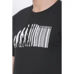 Men's Cotton Jersey Round Neck Printed Tshirt (Black)