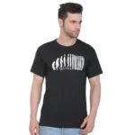 Men's Cotton Jersey Round Neck Printed Tshirt (Black)