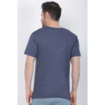 Men's Cotton Jersey Round Neck Printed Tshirt (Blue Melange)