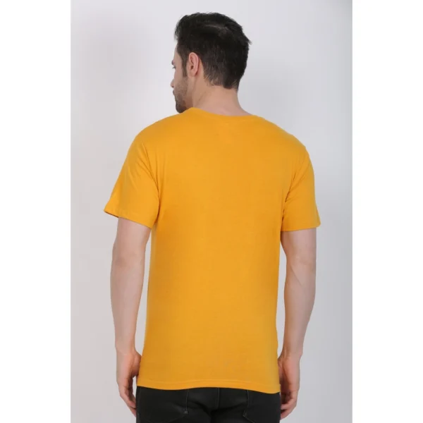 Men's Cotton Jersey Round Neck Plain Tshirt (Mustard Yellow)