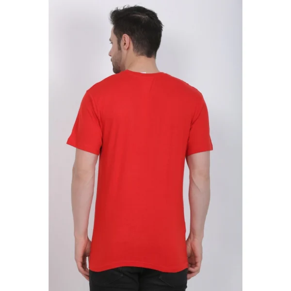 Men's Cotton Jersey Round Neck Printed Tshirt (Red)