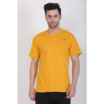 Men's Cotton Jersey Round Neck Plain Tshirt (Mustard Yellow)