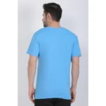 Men's Cotton Jersey Round Neck Printed Tshirt (Turquoise Blue)