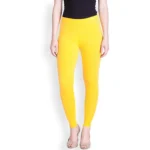 Women's Cotton Stretchable Skin Fit Ankle Length Leggings (Yellow)