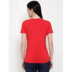 Women's Cotton Blend Hope Printed T-Shirt (Red)