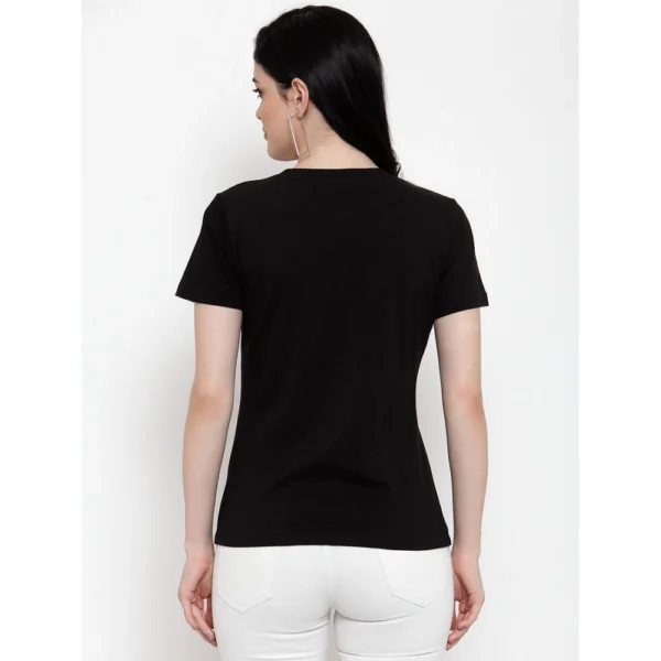 Women's Cotton Blend Love Printed T-Shirt (Black)